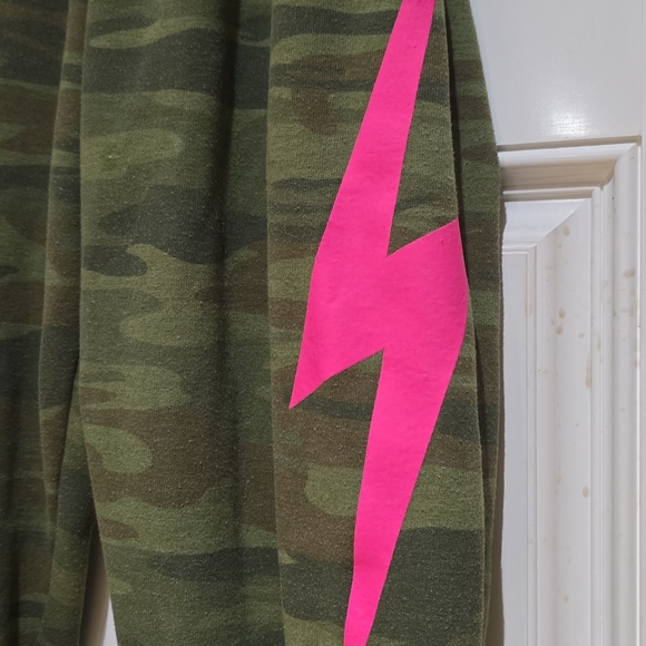 Aviator Nation Camo Jogger Pants M Pink Bolt - Picture 4 of 7